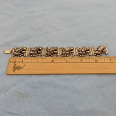 Vintage CMB Mexican Sterling Silver Hinged Link Bracelet – 6 7/8 inch