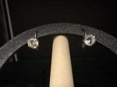 Vintage Sterling Silver Glass Drop Earrings Leverback Closure 1.5g