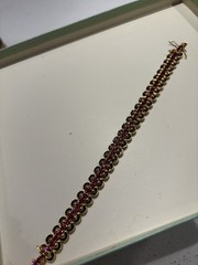 JOAN RIVERS Gold Tone Sim. Ruby Bracelet & Gold Tone Enamel Enhancer Bracelet