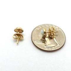 14K Gold White Opal October Birthstone Flower Halo Stud Earrings Vintage