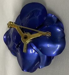 Used Vintage 60’s Purple Flower with Topaz like center stone Brooch 2 1/4″