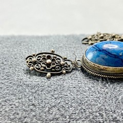 Vintage Art Deco Sterling Silver Costume Glass & Blue Sodalite Jewelry Lot As Is