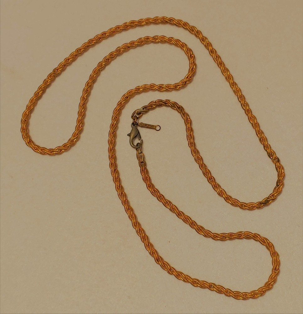 Vintage – D’ORLAN – Gold Tone – Rope Necklace – 4 mm Dia x 32 in Long