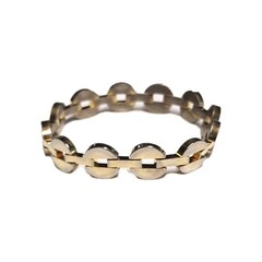 Vintage Gold Tone Chunky Open Center Round Link Chain Bracelet Retro Costume GUC