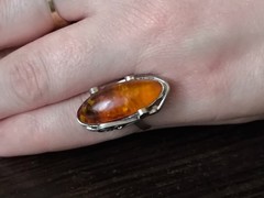 Vintage Soviet women’s ring with a non-precious metal stone women’s jewelry USSR