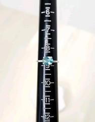 Sterling Silver Ring W Large Oval-cut Aquamarine Crystal & CZ Accents – Sz 8.75