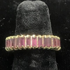 Vintage Gold Plated Entrnity Band Purple Crystals Ring varied sizes
