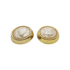Sarah Coventry Faux Pearl Clip on Earring Gold Tone Couture Vintage Round 1 in