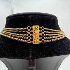 Rare Miriam Haskell Signed 5 Strand Necklace Wired Faux Pearl Leaf Pendant VTG