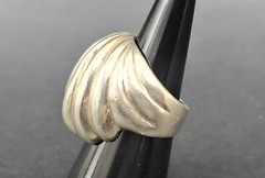 4 Sterling Silver Rings Modernist & Wide Free Form Rings Size 7-7.5