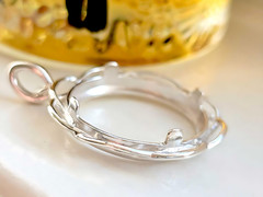 925 Sterling Silver Prong Back Braided Edge Bezel for 21mm Nickel 5 Cent Coins
