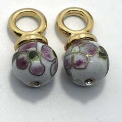 Vintage Interchangable Cloisonne Charms for Hoop Earrings *style choice