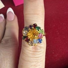 Judy Lee Vintage Gold-Plated Multicolor Rhinestone Jewelry Set Bracelet Ring Ne…