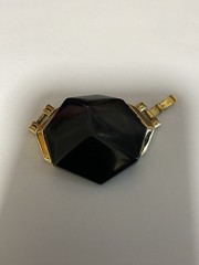 Vintage Trifari Black Rhinestone & Gold Tone Pendant – No Chain, Rare