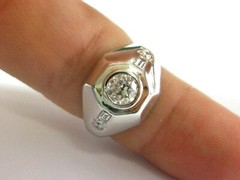 Vintage Old European Diamond Ring Platinum .96Ct G-SI1 EYE CLEAN