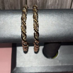 Vintage 7” Monet Twisted Gold Tone And Silver Tone Two-tone Rope Bracelet 5.7mm