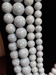 Vintage Sugarfix By Baublebar White/Gray Crackle 5 Strand Adjustable Necklace