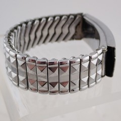 Vintage Expandable Secret Photo ID Silver Tone Bracelet 5 1/2″-8″ Engraveable