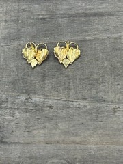 Black Hills 12k Tricolor Gold Grape Leave Earrings
