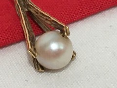 Vintage 14k 14KT Solid Yellow Gold Pearl PENDANT UNSIGNED TESTED 0.86 GRAMS