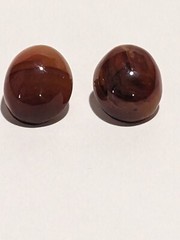 Beautiful Vintage Sunset Shade Glass Dome Clip On Earrings. MCM Style. 1″.
