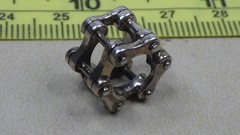 Vintage Sterling Silver .925 Bike Chain Style Bead Punk Steampunk Alternative