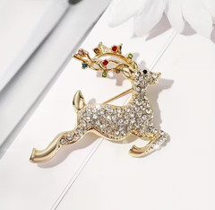 BROOCH-Christmas Reindeer Full Rhinestone Luxurious Brooch