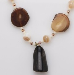 Vintage Polished Bone and Buffalo Horn Necklace