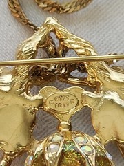 Vintage RARE HTF Retired Kirks Folly Angel Folly Dust Necklace/Pin w/Box 36″