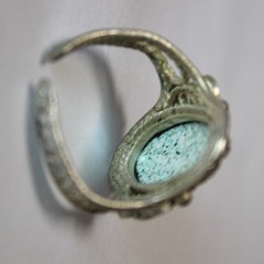 Vintage Unique Russian Enamel Finift Hand Painted Jewelry Cute Floral Ring #48