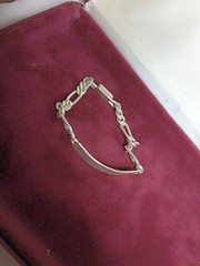 Vintage 925 Sterling Silver ID Bracelet Curb Chain 5.75” Chunky Link