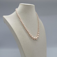 Lady Remington Pink Faux Pearl Necklace Graduated Classic Beaded 21″