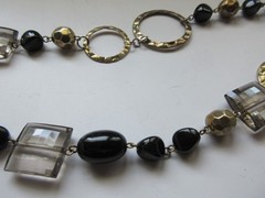 Vintage 3 MCM Necklaces Lot-Glass Metal Lucite Plastic
