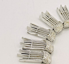 Vintage Sarah Coventry 1962 SIMPLY ELEGANT Silver Toned Fringe Bib Necklace