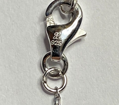 VTG Sterling Silver JC Signed CZ Infinity Necklace 16″/18″ NWT Gift Box