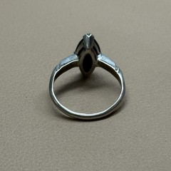Vintage Sterling Silver Black Stone Ring Size 7.5 Signed (Po Ho Co)