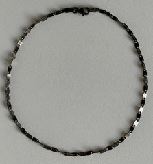 Vintage 925 Sterling Silver Mariner Chain 11” Bracelet Deep Oxidized 2.5mm ITALY
