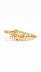 Nautical Anchor Shield Vintage Gold Toned Brooch Pin