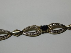Vintage Stunning FAS .925 Sterling & Blue Stone Bracelet in Good Cond.