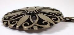 HUGE Vtg MCM Borje Tennung Sweden BT T9 Pewter Flower Brooch Pendant Necklace