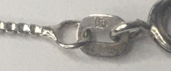 17.5 in Italy Sterling Silver Necklace Cat Print by Diane Kline in Org Gift Box
