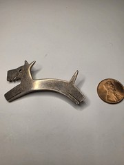 925 Sterling Silver Terrier Dog Simplistic Brooch 2″ 13.3g