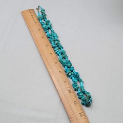Vintage Turquoise Stone Nugget Bead Necklace 22 in 59 grams