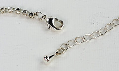 Silver Tone Clear Crystal Waterfall Tennis Necklace 15.5 Inch Adjustable