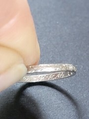 Antique platinum Diamond Ring Band Sz 4 Wedding Anniversary