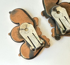 Beautiful Renoir Copper Demi Parure Necklace + Clip Earrings Set