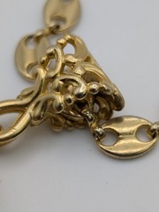 Vintage Floral Heart Locket Pendant 16″ Mariner Coffee Bean Link Chain