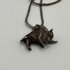 Vintage Sterling Silver .925 Wyoming Bison Buffalo Pendant Charm Necklace