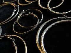 14 Pairs Assorted Vintage Hoop Earrings Various Sizes And Styles Silver Tone