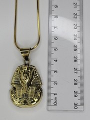 Handmade Solid Brass King Tut Necklace Egyptian Pharaoh Pendant Antique Finish